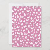 バタフライベビーシャワーヴィンテージピンクガール 招待状 (裏面)