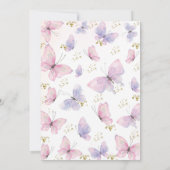 バタフライベビーシャワー招待状ベビーガール招待状 招待状 (裏面)