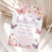 バタフライベビーシャワー招待状、ガールベビーシャワー 招待状