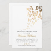 バタフライベビーシャワー招待状 招待状 (正面/裏面)