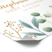 バタフライベビーシャワー歓迎サイン ポスター (角)