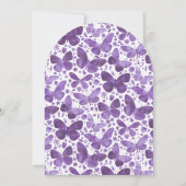 バタフライベビーシャワー水彩紫 招待状 (裏面)