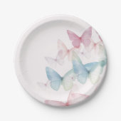 「バタフライベビーシャワー紙プレート」 ペーパープレート (正面)