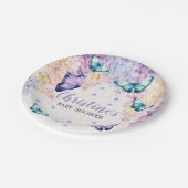 バタフライベビーシャワー紙プレート ペーパープレート (アングル)