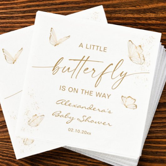 バタフライベビーシャワー スタンダードカクテルナプキン