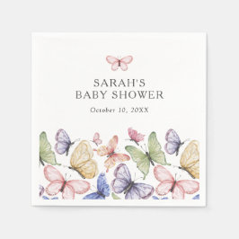 バタフライベビーシャワー スタンダードカクテルナプキン