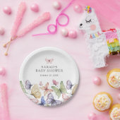 バタフライベビーシャワー ペーパープレート (パーティー)