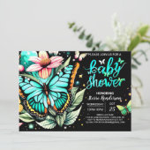 バタフライベビーシャワー 招待状 (スタンド正面)