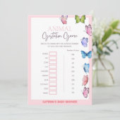 バタフライベビーシャワー – 編集可能な名前、5 x 7 招待状 (スタンド正面)