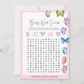 バタフライベビーシャワー – 編集可能な名前、5 x 7 招待状 (正面)