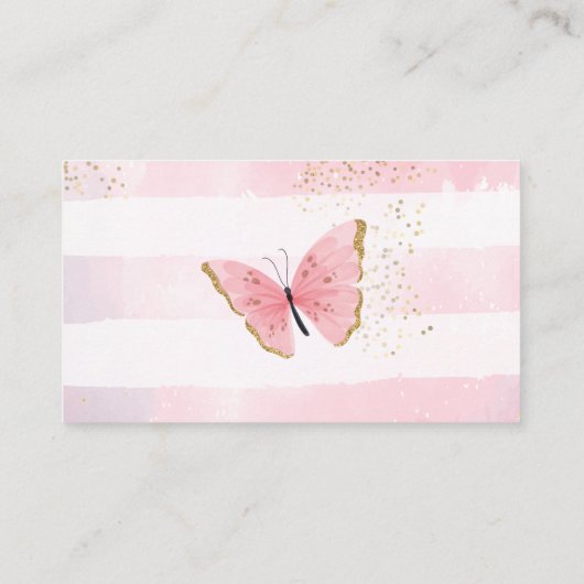 バタフライベビーシャワーRSVPカード エンクロージャーカード (裏面)