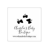 バタフライベビーブティックアパレルビジネスロゴ ラバースタンプ (インプリント)