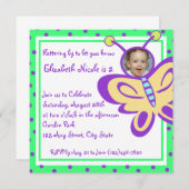 バタフライベビー写真 招待状 (正面/裏面)