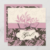 バタフライベビー招待状スクエア 招待状 (正面/裏面)