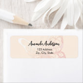 バタフライベージュピンク差出人住所ラベル ラベル (インサイチュ)
