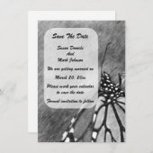 バタフライペンシル結婚アート セーブザデート (正面/裏面)