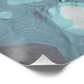 *~*バタフライホワイトフラワーウォーター色AP52 ポスター (コーナー)