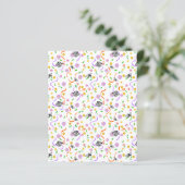 バタフライホワイトラベンダーフローラスクラップブック紙 (スタンド正面)