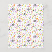 バタフライホワイトラベンダーフローラスクラップブック紙 (正面)