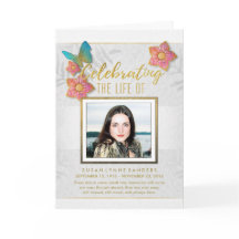 バタフライホワイト金ゴールドグレー記念招待状