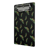 バタフライボタニカルフラワーブラックとホワイト ミニクリップボード (アングル2)