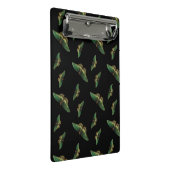 バタフライボタニカルフラワーブラックとホワイト ミニクリップボード (アングル)