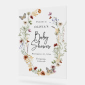 バタフライボホベイビーシャワーアクリルサイン アクリルサイン (傾斜)