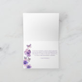 バタフライボホワイルドフラワーガールベビーシャワー サンキューカード (内部)