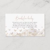 バタフライボホワイルドフラワーベビーシャワーブックリクエスト エンクロージャーカード (正面)