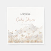 バタフライボホワイルドフラワーベビーシャワー スタンダードカクテルナプキン (正面)