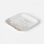 バタフライボホワイルドフラワーベビーシャワー ペーパープレート (傾斜あり)