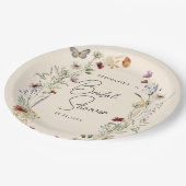 バタフライボホ秋ワイルドフラワーズブライダルシャワー ペーパープレート (アングル)