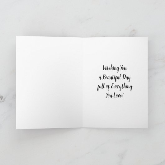 バタフライポケット時計と花誕生日 カード (内部)