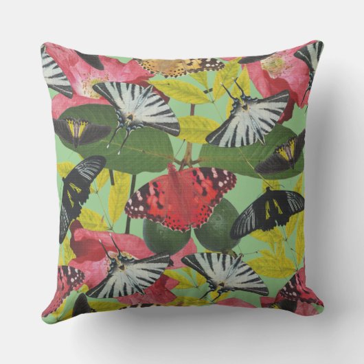バタフライポピーカラフルナルールデザイン アウトドアクッション (裏面)