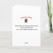 バタフライポピー花誕生日 カード (裏面)