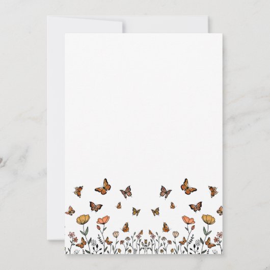 バタフライポピー、バニー&イースターホリデーカード 招待状 (裏面)