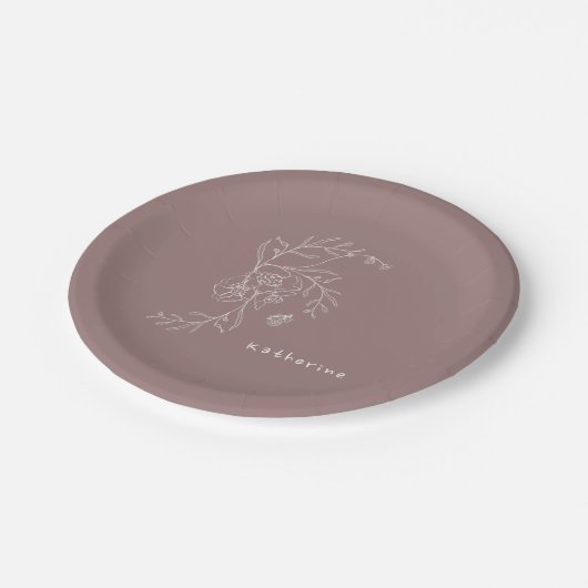 バタフライマウベビーシャワーカスタム ペーパープレート (アングル)