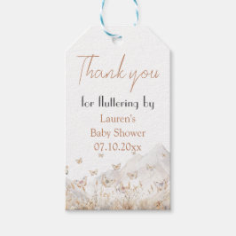 バタフライマウンテンズガールベビーシャワーありがとう ギフトタグ