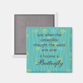 バタフライマグネットへのキャタピラ引用文 マグネット (正面/裏面)