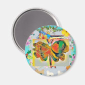 バタフライマグネット マグネット (正面/裏面)