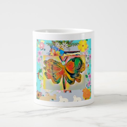 バタフライマグ ジャンボコーヒーマグカップ (正面)