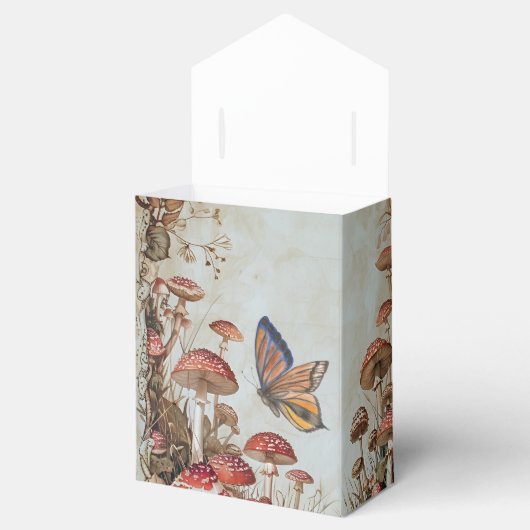 バタフライマッシュルームウッドランド自然ベビーシャワー フェイバーボックス (オープン)