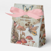 バタフライマッシュルームウッドランド自然ベビーシャワー フェイバーボックス (正面サイド)