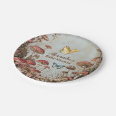 バタフライマッシュルームウッドランド自然ベビーシャワー ペーパープレート (アングル)