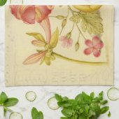 バタフライマッシュルーム花の水絵画色の キッチンタオル (折り畳み)