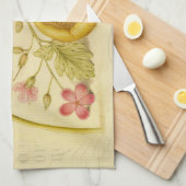 バタフライマッシュルーム花の水絵画色の キッチンタオル (四つ折り)