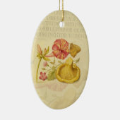 バタフライマッシュルーム花の水絵画色の セラミックオーナメント (右)