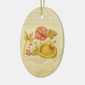 バタフライマッシュルーム花の水絵画色の セラミックオーナメント (左)