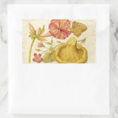 バタフライマッシュルーム花の水絵画色の 長方形シール (バッグ)