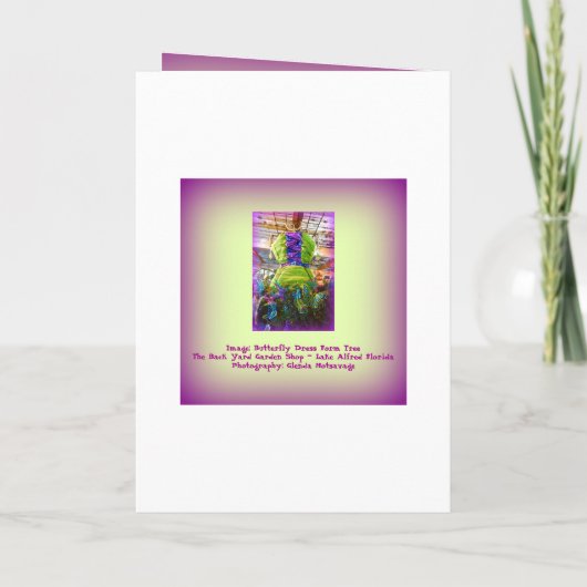 バタフライマネキンドレス型枠クリスマスツリー シーズンカード (裏面)